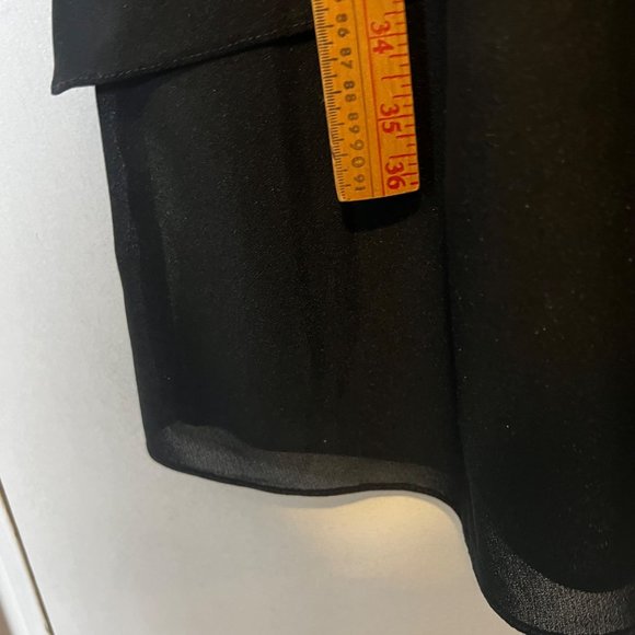 Vintage Miss Joni Dress Tiered Layer Ruffles Short Sleeve Black Career - Picture 7 of 11